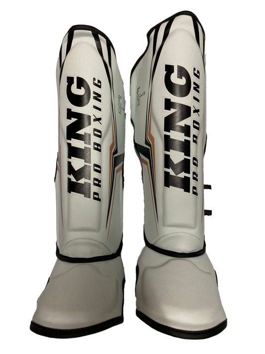 King Pro Boxing Shinguards Thor White