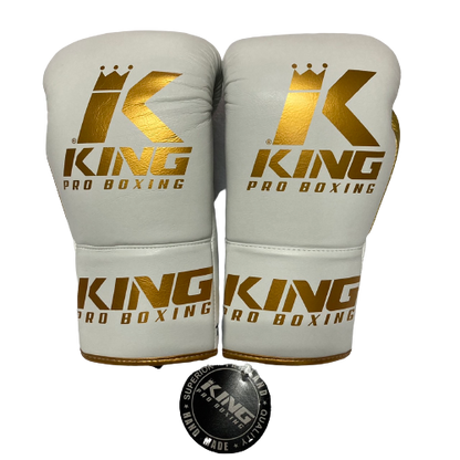 King Pro Boxing Gloves BG Lace Up White