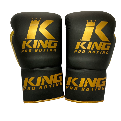 Боксерские перчатки King Pro BG на шнуровке, черные