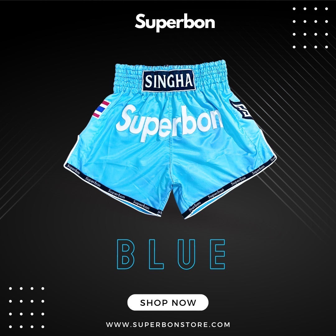 Superbon Muay Thai Shorts Blue Sky