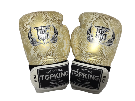 Боксерские перчатки Top King "Super Snake" TKBGSS-02 White Gold No Air N