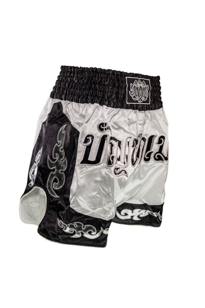 Buakaw Shorts BFG3-1 WHITE BLACK - SUPER EXPORT SHOP