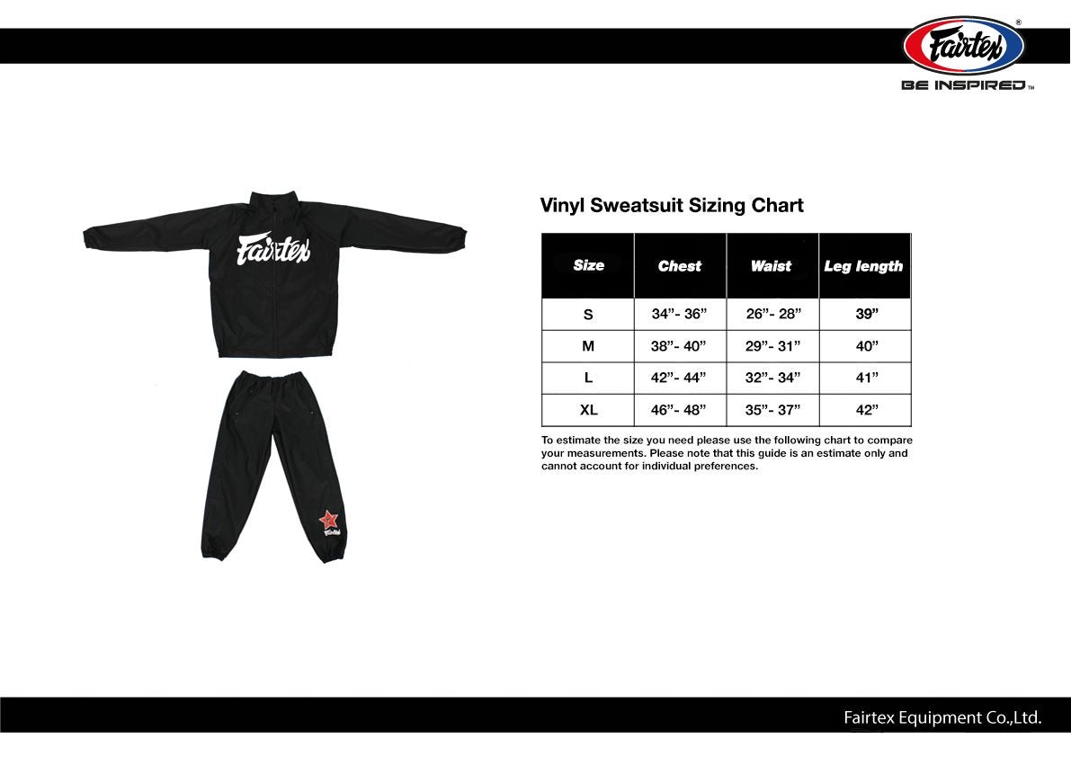 Fairtex Vinyl Sauna Suit VS2 (Jacket and Pants) BK Fairtex