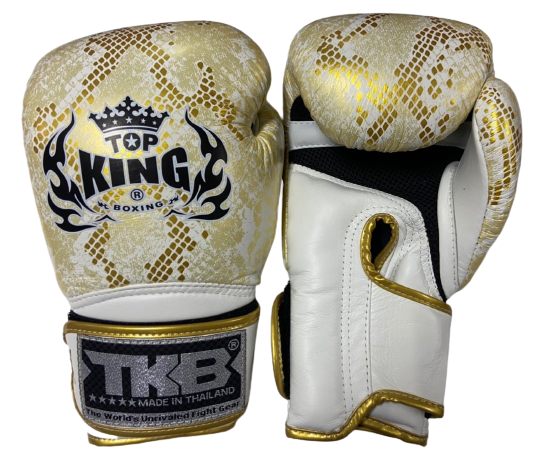 Боксерские перчатки Top King "Super Snake" Air TKBGSS-02 White (Gold)