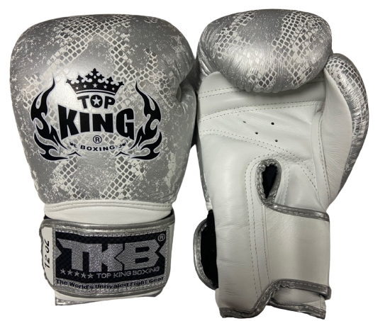 Боксерские перчатки Top King "Super Snake" TKBGSS-02 White(Silver) No Air