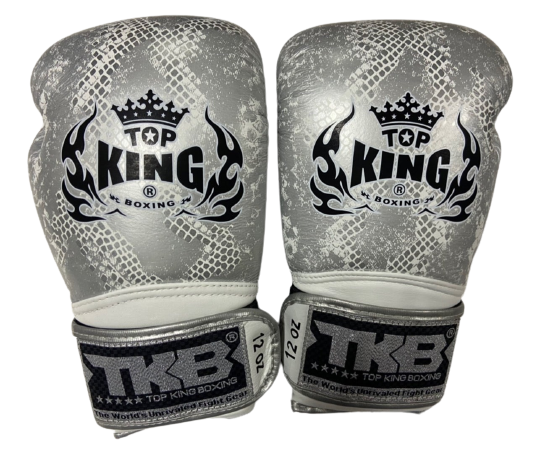 Боксерские перчатки Top King "Super Snake" TKBGSS-02 White(Silver) No Air