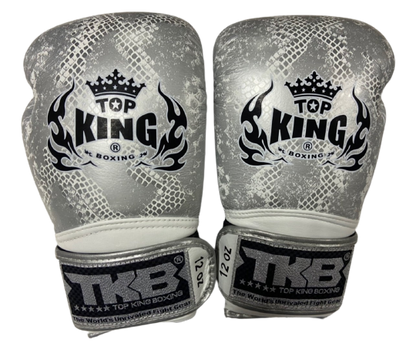 Боксерские перчатки Top King "Super Snake" TKBGSS-02 White(Silver) No Air