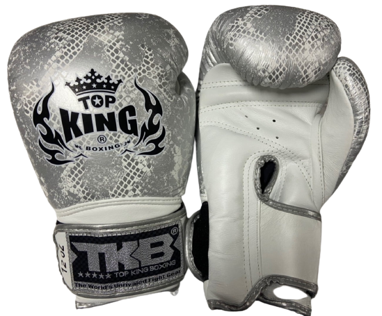 Top King Boxing Gloves "Super Snake" TKBGSS-02 White(Silver) No Air