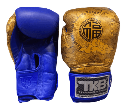 Top King Boxing Gloves TKBGCT-CN01 Blue with "FOOK" & "DOUBLE HAPPINESS" Top King