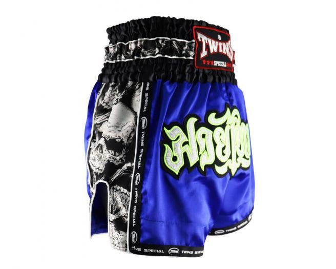 Twins Muay Thai Shorts TBS-SKULL Blue Grey - SUPER EXPORT SHOP