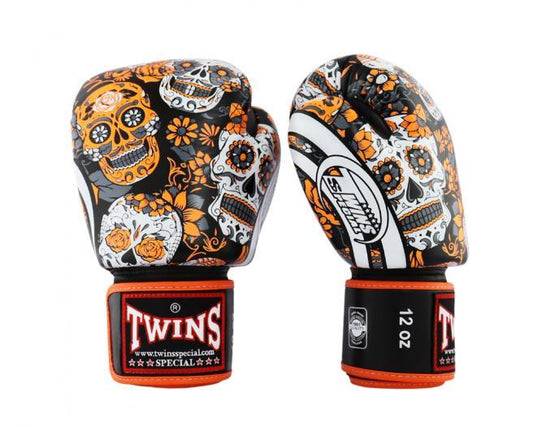 Twins Special BOXING GLOVES FBGVL3-53 SKULL ORANGE/BLACK