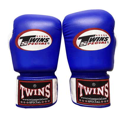 Twins Special Boxing Gloves BGVLA-2T Wh/Bu/Bk Blue Front - SUPER EXPORT SHOP