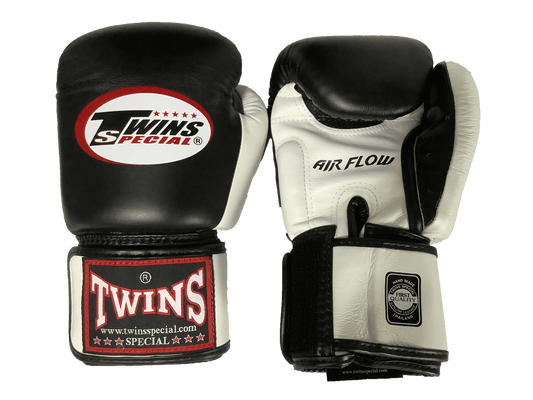 Twins Special BOXING GLOVES BGVLA2 AIR FLOW WH/BK/BK BLACK FRONT